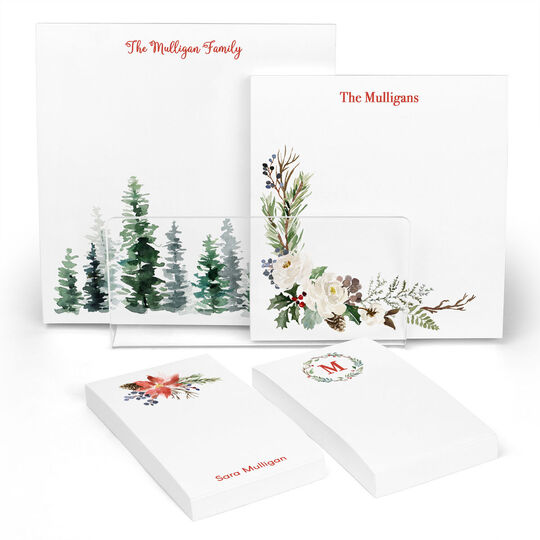 Winter Floral Notepad Set